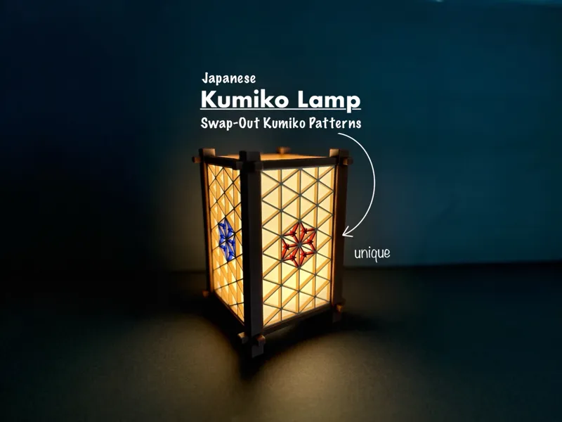 Japanese Kumiko Lamp – Modular Swap-Out Patterns