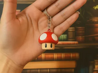 Mario mushroom keychain