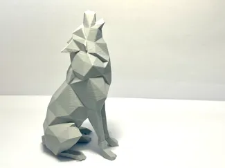 Howling Wolf Low Poly - Decorative 10cm