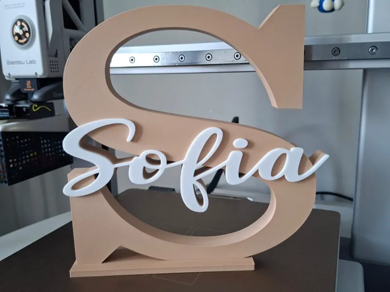 Lettera decorativa S con nome Sofia