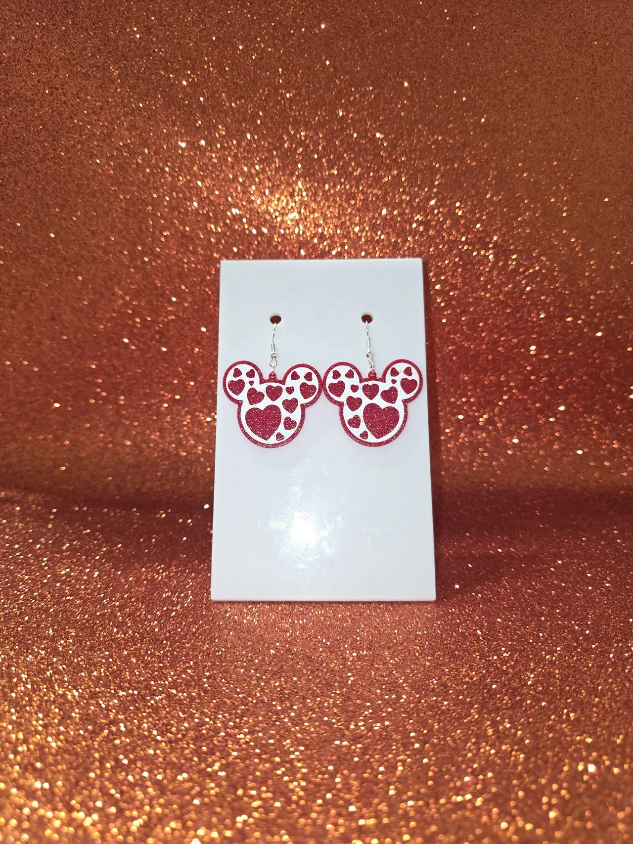 Mickey hearts earrings view 2