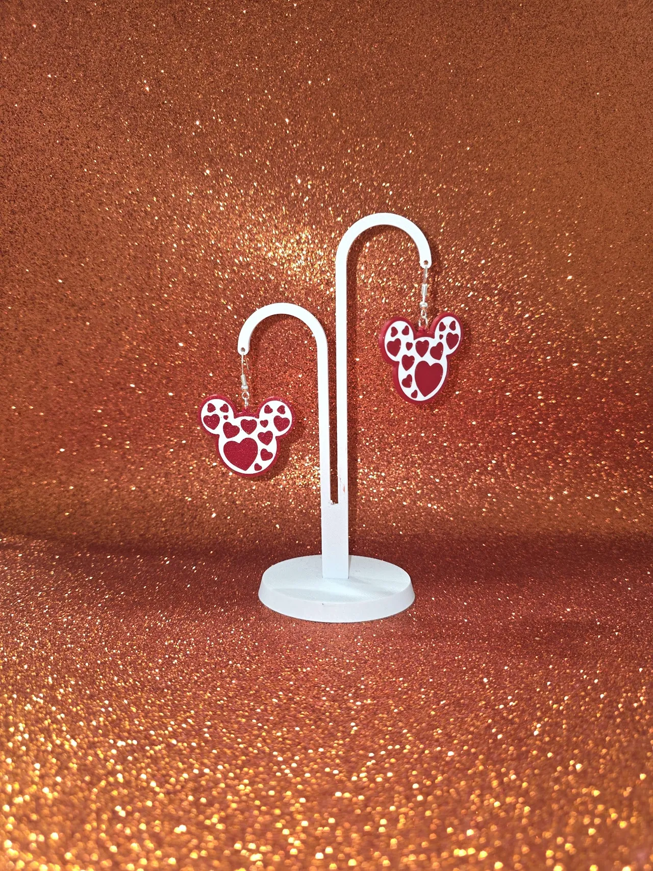 Mickey hearts earrings view 3
