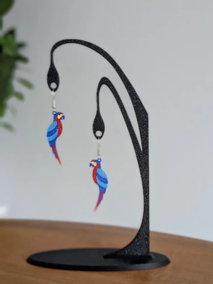 Parrot earrings jewelry view 3