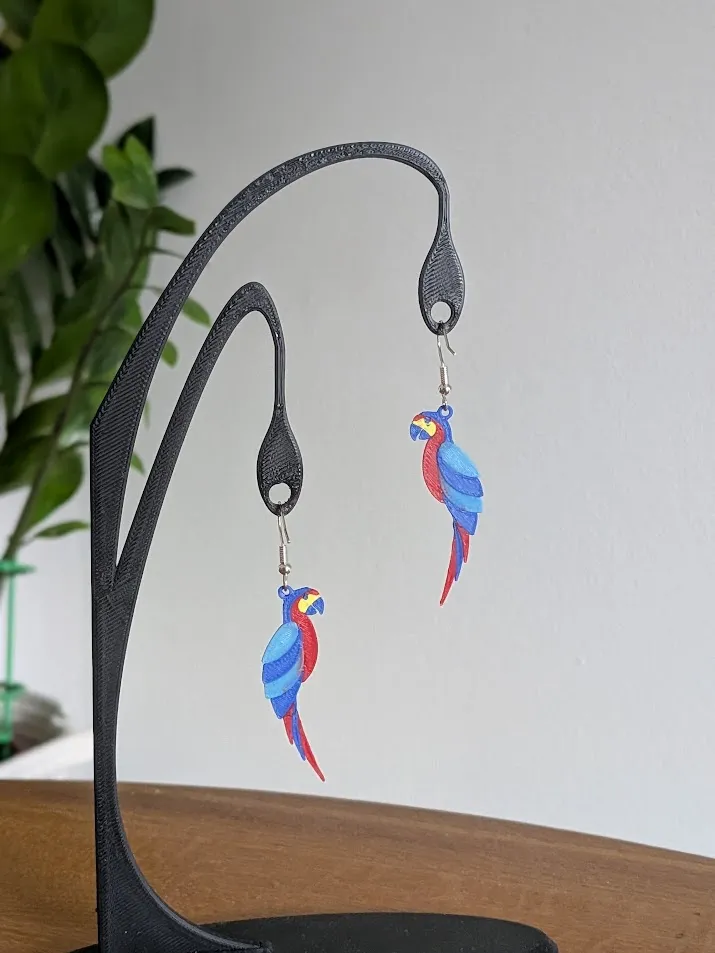 Parrot earrings jewelry view 4