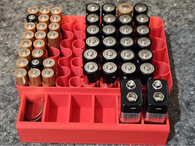 AA AAA 9V Battery Organizer