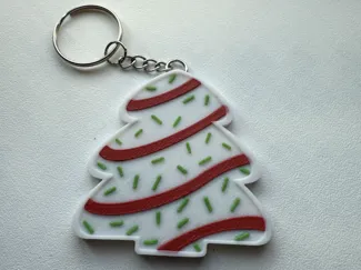 Little Debbie Christmas Tree Cake Keychain