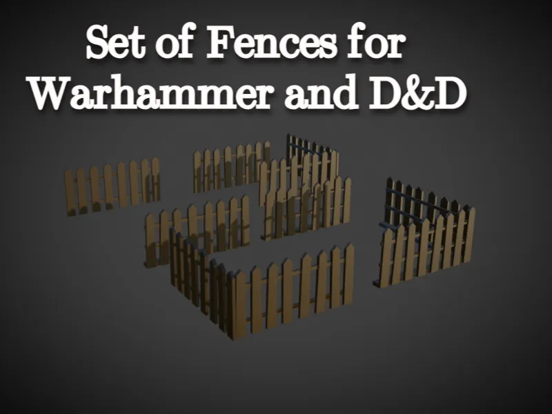 Set of Fences for Tabletop Games Like WH40k or DND