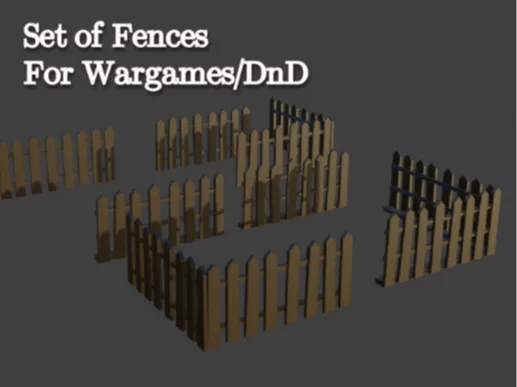 Set of Fences for Tabletop Wargames and DND