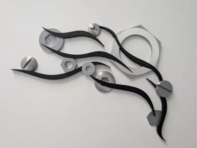 Wall Art - Meandering Screws and Bolts