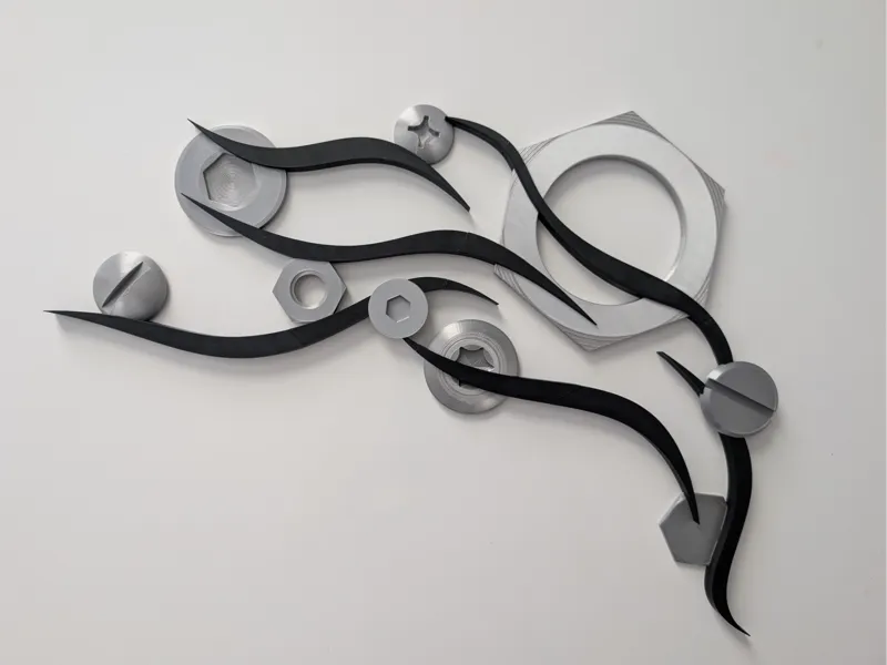 Wall Art - Meandering Screws and Bolts