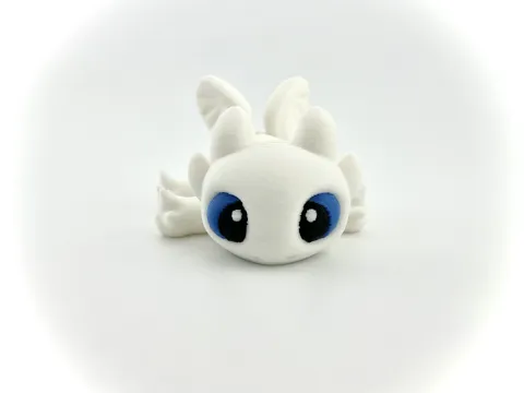 Flexi Light Fury Dragon Articulated Toy view 4