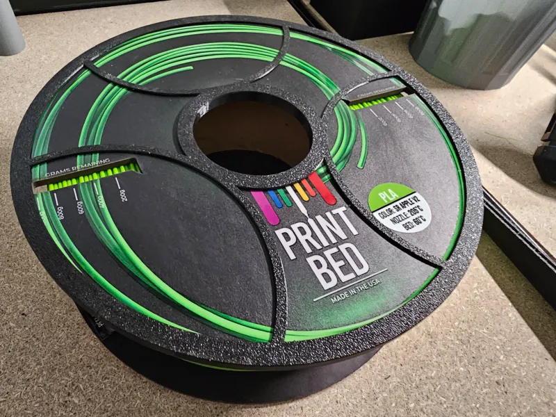 Printbed filament spool adapter ring