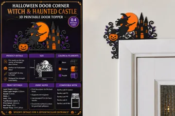 Adorno temático: Halloween Witch Haunted Door Corner Decoration — vista de referencia 3