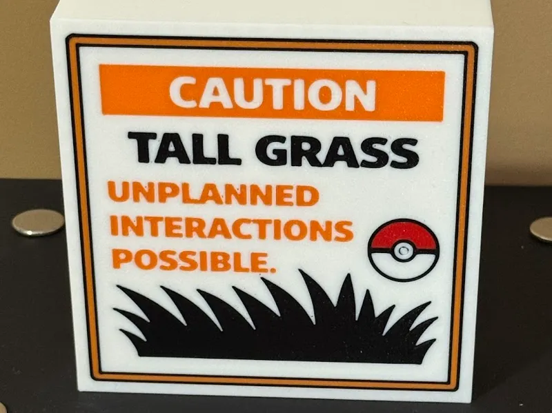 Pokemon Games Tall Grass Freestanding Sign