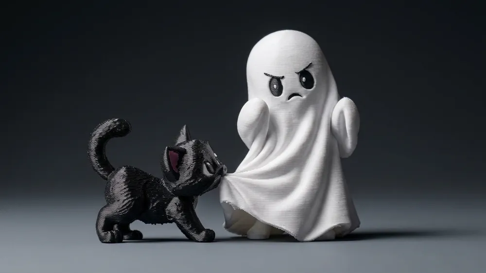 Grumpy Cat Version The Grumpy Ghost and the Curious Kitty - Free 3D Print Model - MakerWorld