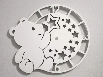 Teddy Bear Wall Clock 