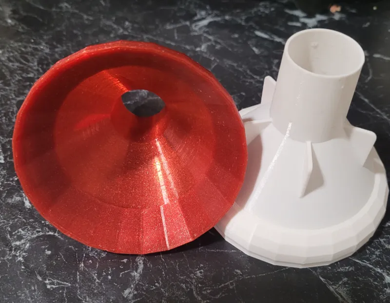 Funnel for powdered material for dishwasher