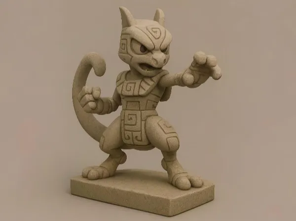 Figurine Mewtwo — style aztèque