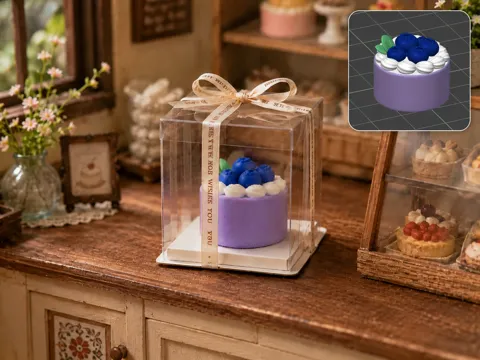 Figura decorativa: Dollhouse miniature model: Blueberry cake #27 — referencia de MakerWorld