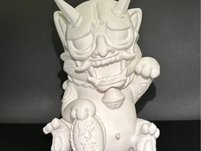 Maneki-Neko with Oni Mask - Lucky Cat