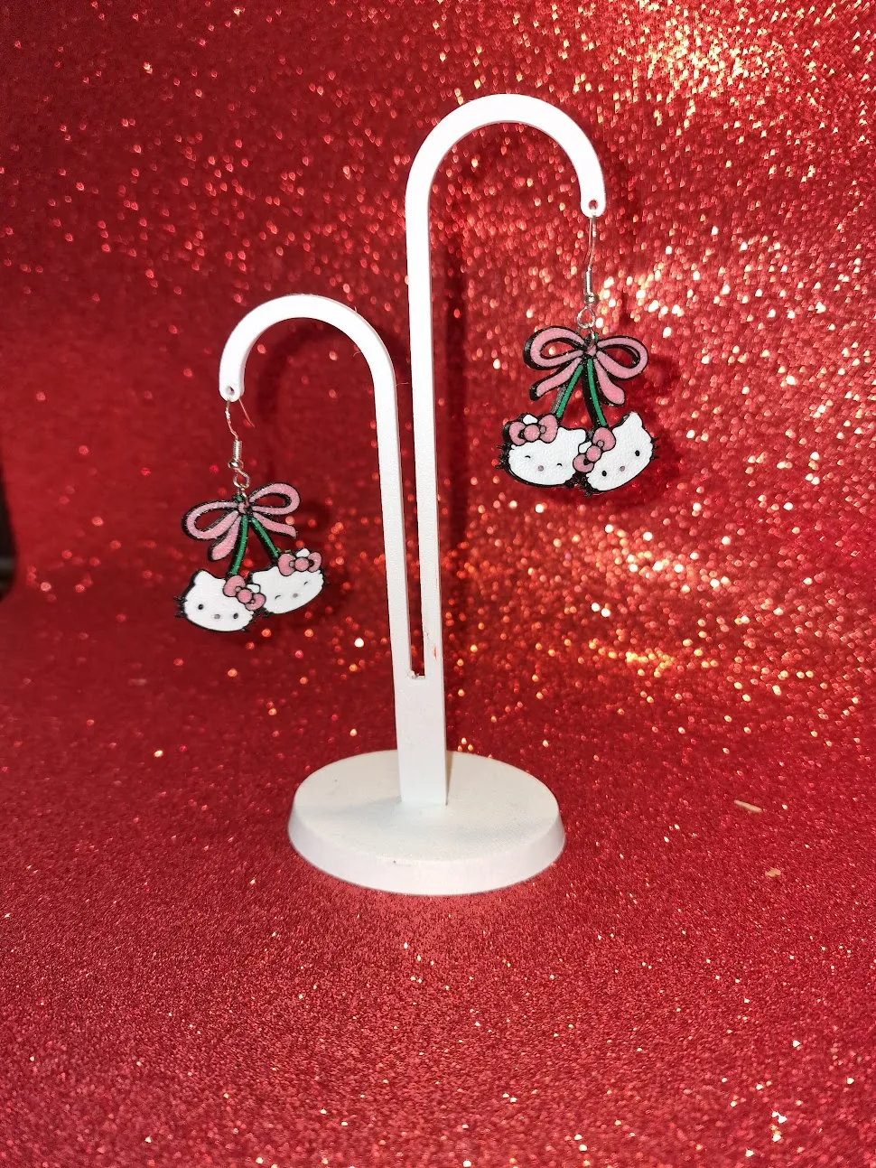 Hello Kitty Cherries earrings view 3