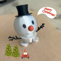 Miniatura 4 do modelo 3D 圣诞弹簧小雪人