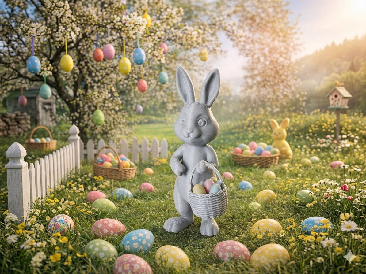 Deko Osterhase Marie mit Korb