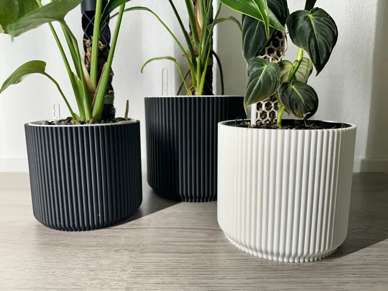 Customizable Ribbed Plant Pot - Parametric Pot
