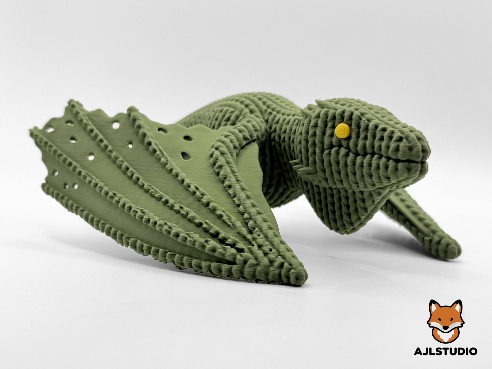 Knitted Green Dragon - Knitted Collection 3D model