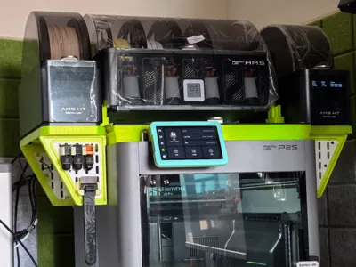 AMS-HT side bracket compatible with P2S riser, no supports, expands pegboard