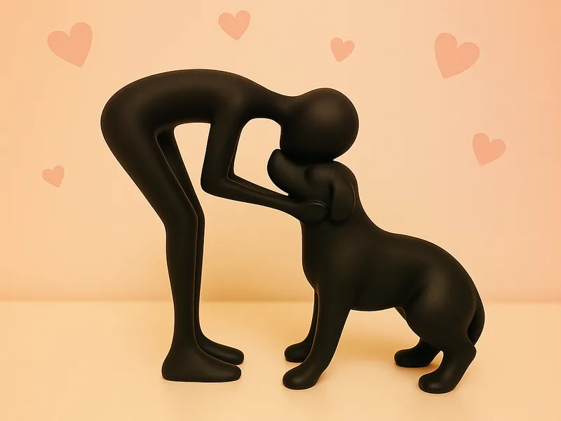 Dog Lovers – Minimalistische Mensch-Hund Skulptur