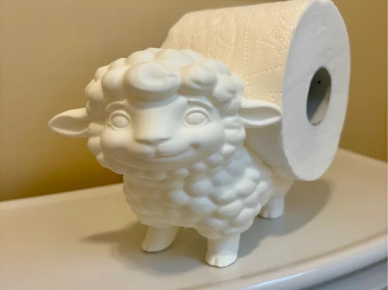 Cute sheep toilet paper holder, fun bathroom decor