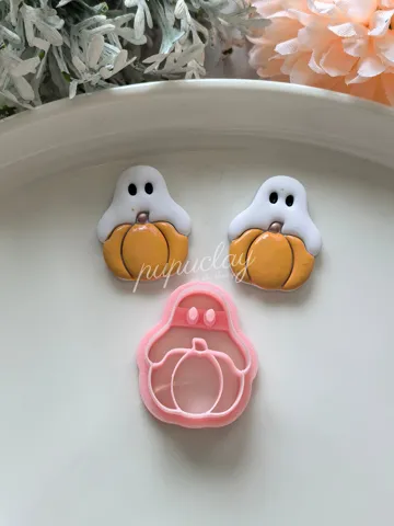 Cortador para modelado: Halloween ghost pumpkin polymer clay cutter — vista de referencia 3