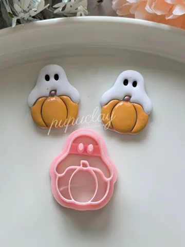 Cortador para modelado: Halloween ghost pumpkin polymer clay cutter — vista de referencia 2