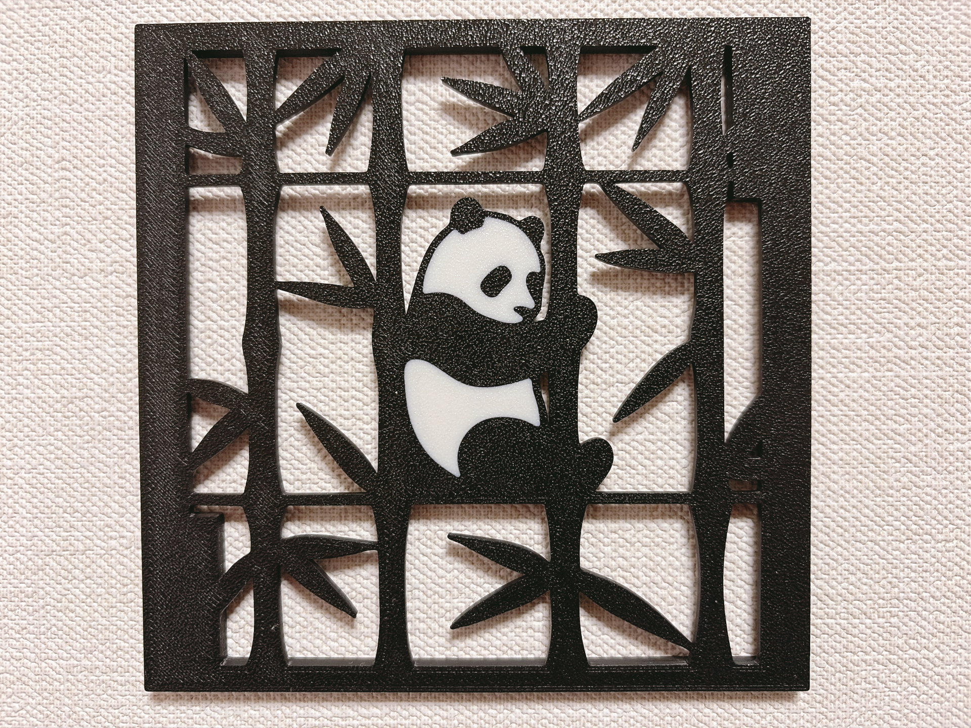 Cute Japanese Panda Wall Panel - Zen Bamboo Decor