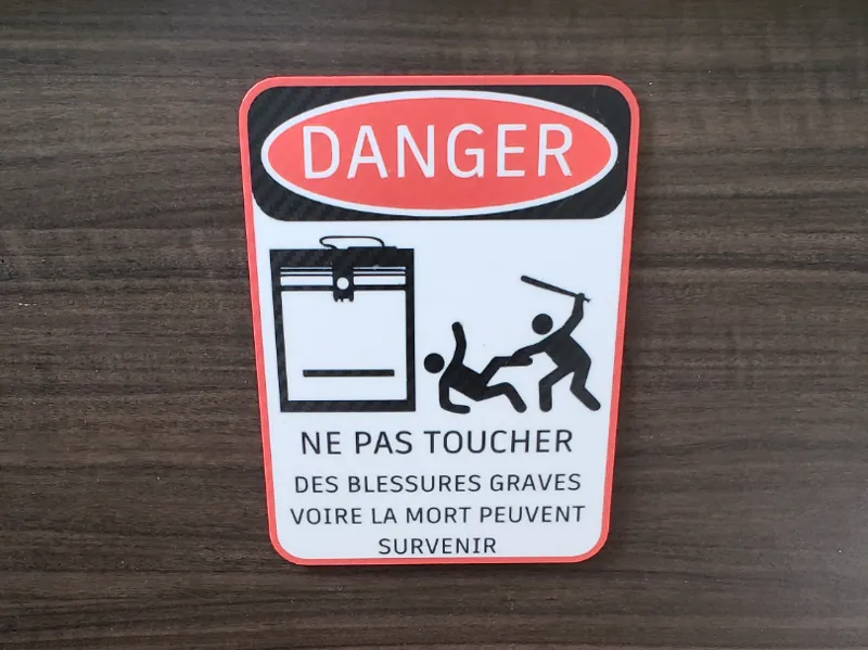 Panneau danger ne pas toucher