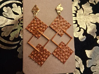Earrings Square Tower
