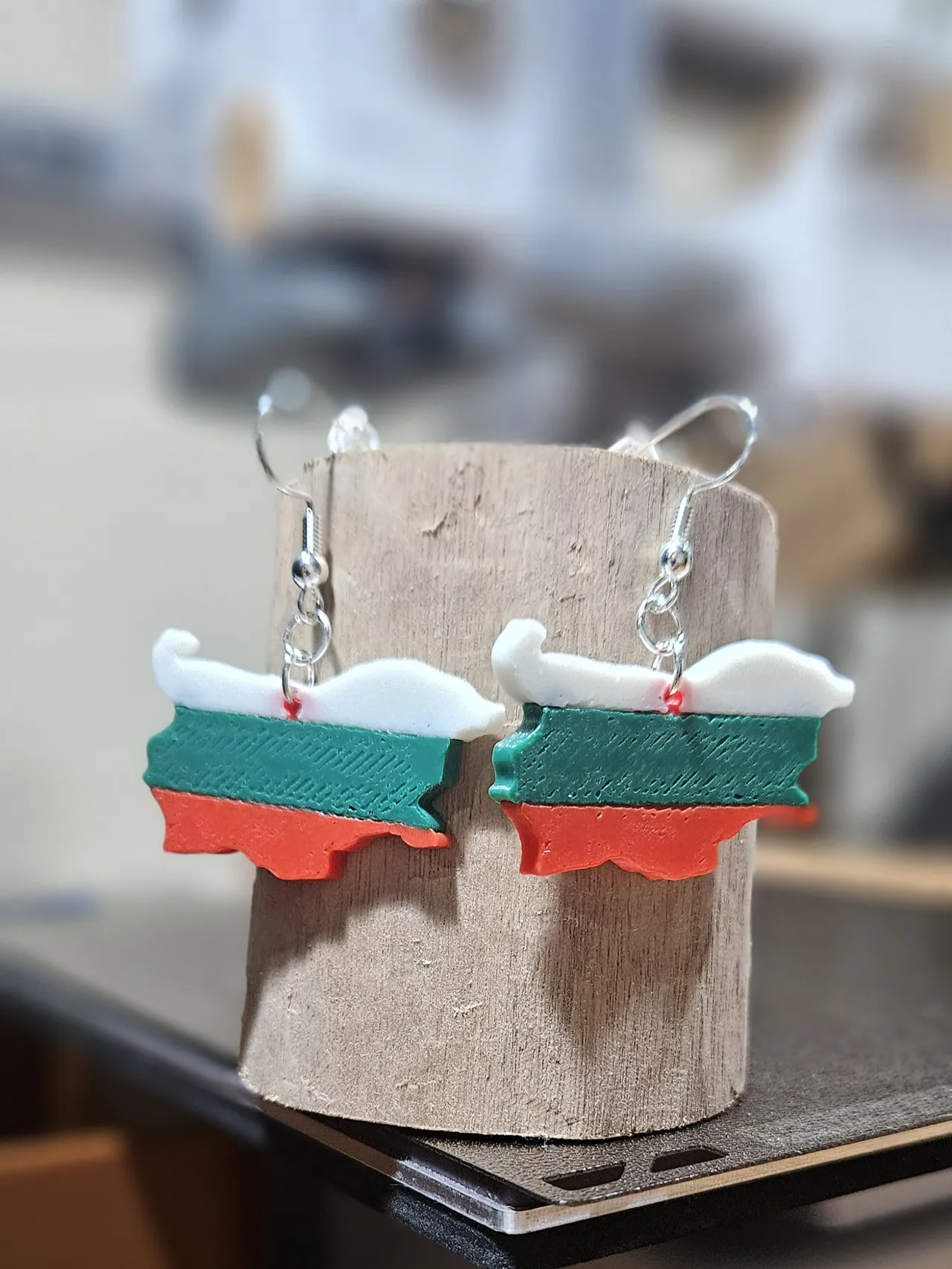 Bulgarian Flag Earrings view 2