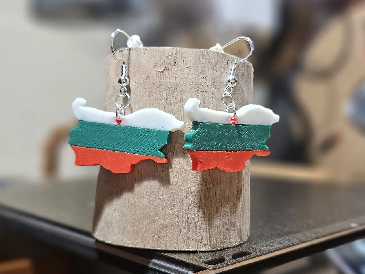 Bulgarian Flag Earrings view 3