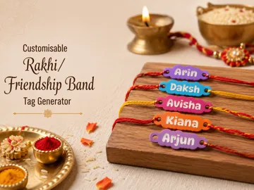 Modelo para impresión 3D: Custom Friendship / Rakhi Tag Multi–Name — vista de referencia 3
