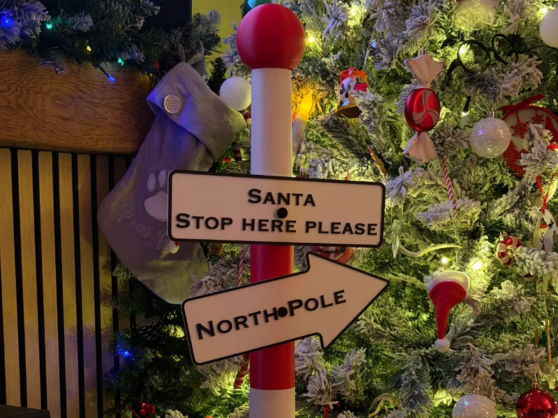 Santa Stop Sign, The North Pole