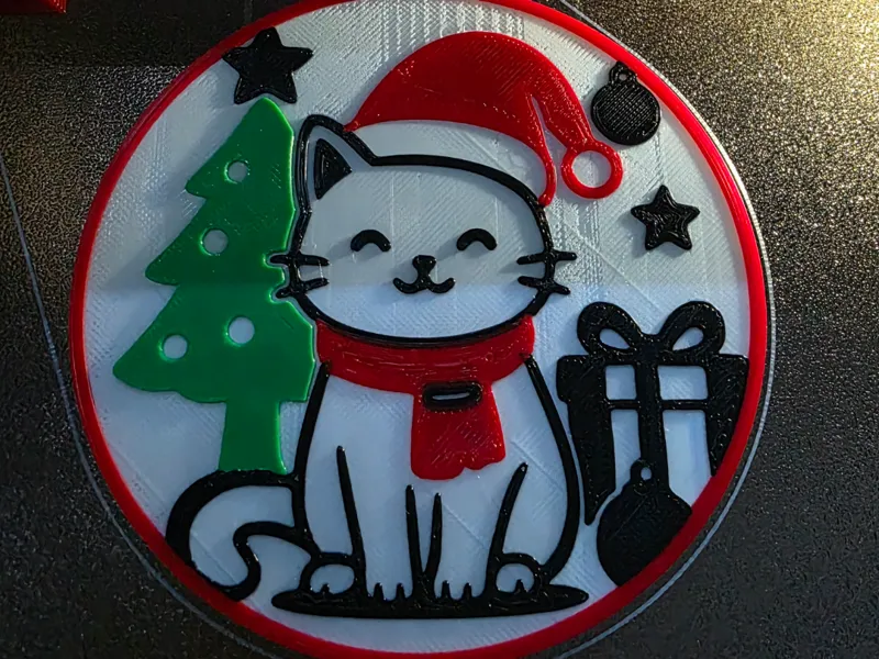 Christmas cat ornament / Gato navideño de adorno