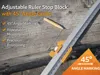 Adjustable Ruler Stop Block with 45° Angle Guide