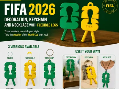 Flexi Fifa worldcup keychain necklace