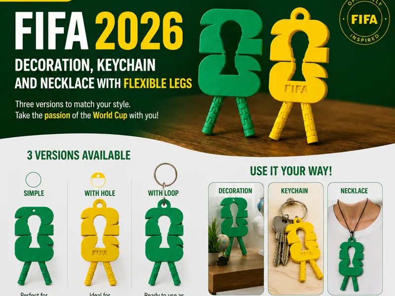 Flexi Fifa worldcup keychain necklace