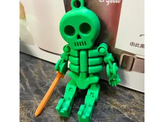 关节可活动骷髅(带武器, 带吊扣)