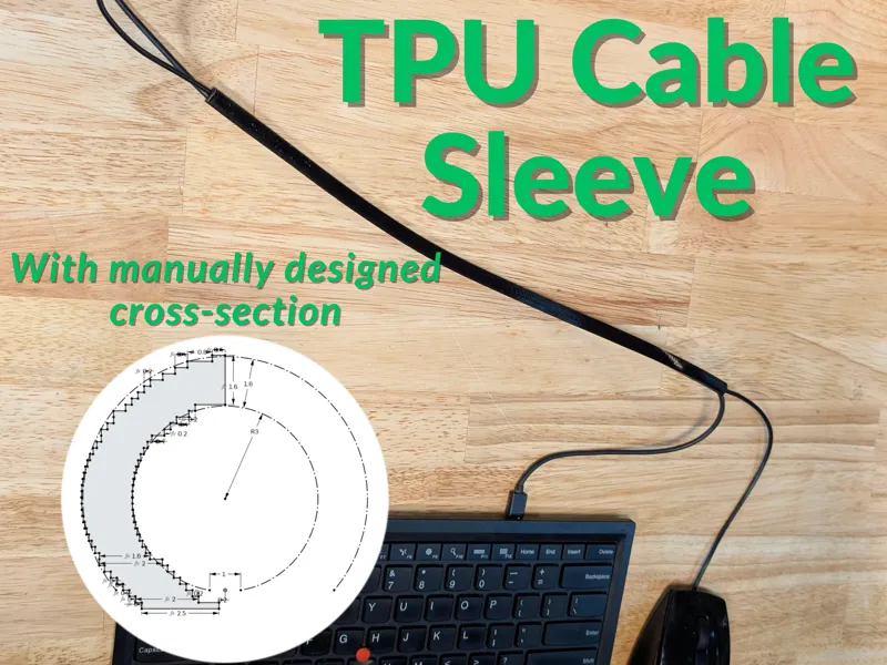35cm long TPU Organization Cable Sleeve 3cm diam