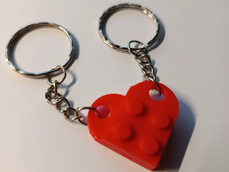 LEG0-Inspired Heart Keychain
