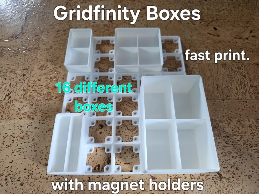 Gridfinity Rounded Box Gridfinity Boxes (with magnet holders) - Free 3D Print Model - MakerWorld