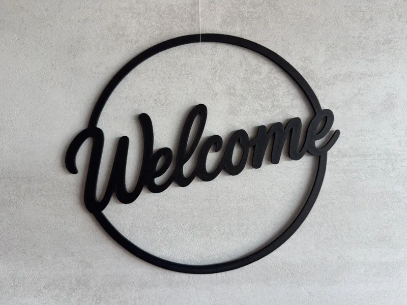Welcome Türschild und Türkranz
